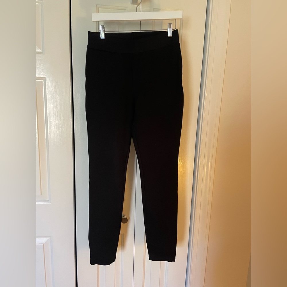 Quince ultra stretch Pont skinny pant, black, size M Tall